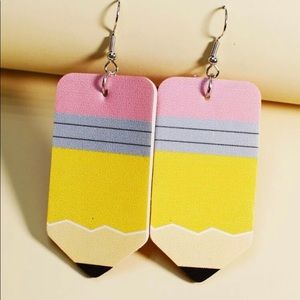 Leather Drop Pencil Earrings